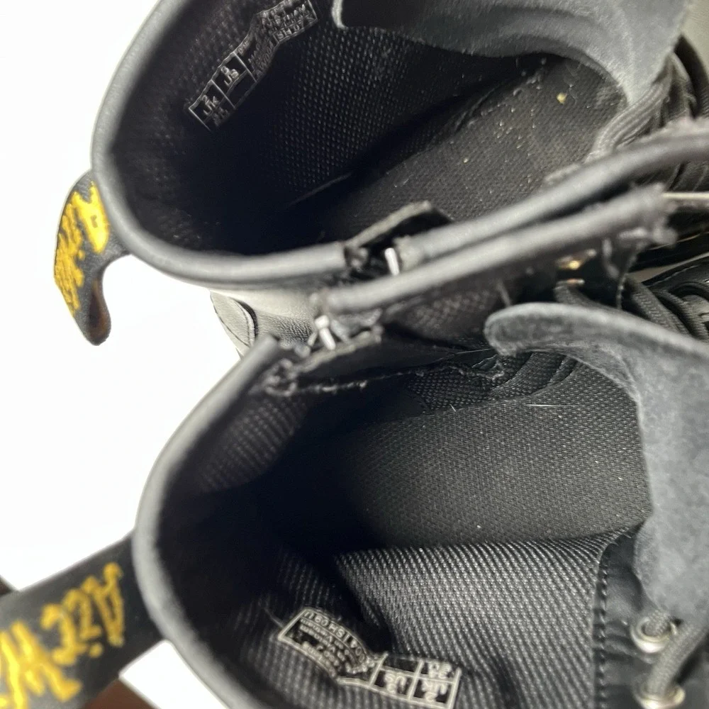 Dr. Martens Zavala J Youth Side Zip Combat Black Boots Sz 3 Kids‎ Moto Utility